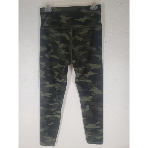 ZOBHA WOMENS HIGH RISE DARK GREEN CAMO LEGGINGS SZ Large Activewear - Picture 4 of 7